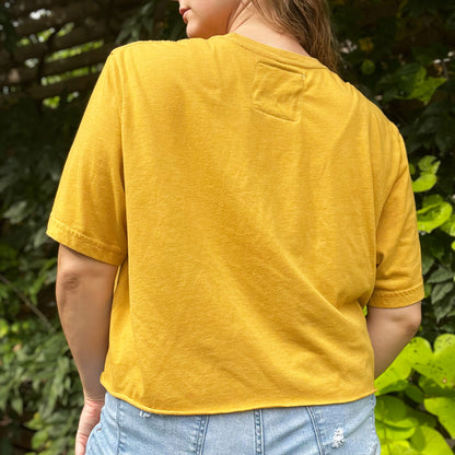 Stronger Together | June Birth Flower | Mustard Crop Top | 2X