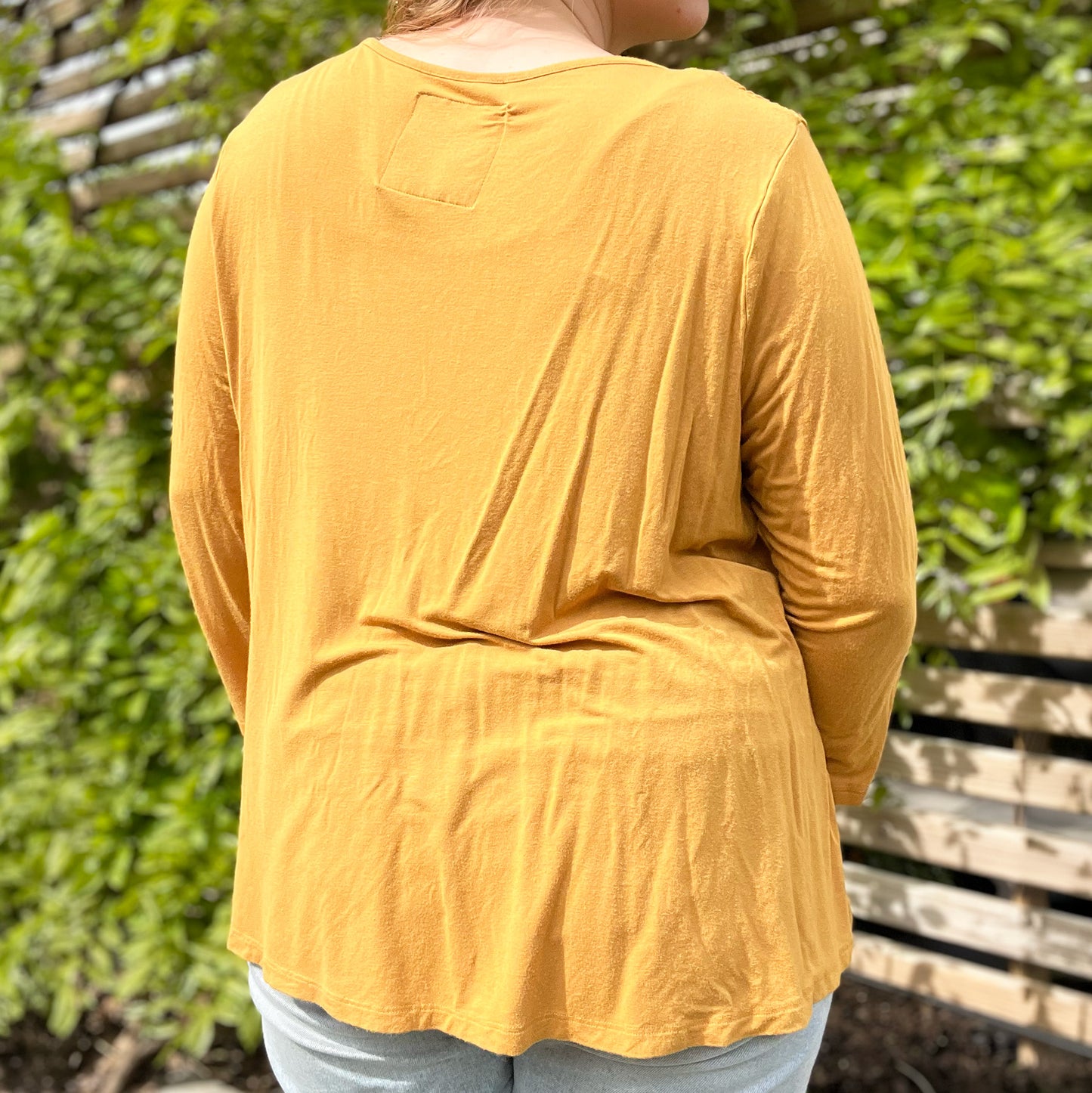 Stronger Together | June Birth Flower | Mustard Yellow 3/4 Sleeve Shirt | XL