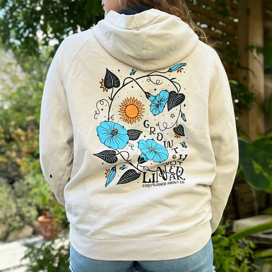 September Birth Flower | Morning Glory | Cream Sweatshirt | Large