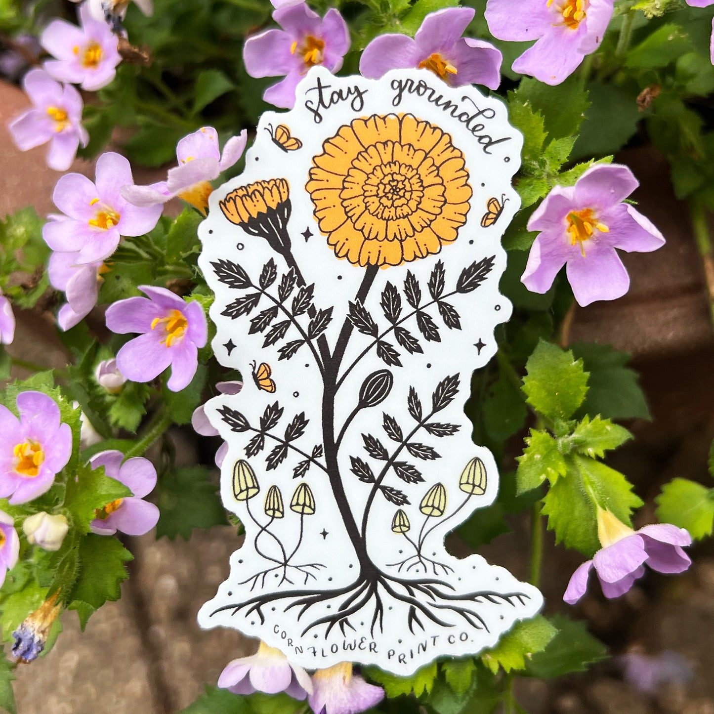 Vinyl Sticker | October Birth Flower | Marigold