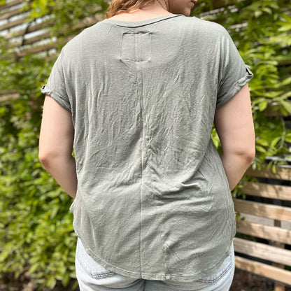 Stronger Together | June Birth Flower | Olive Green Tee | Large