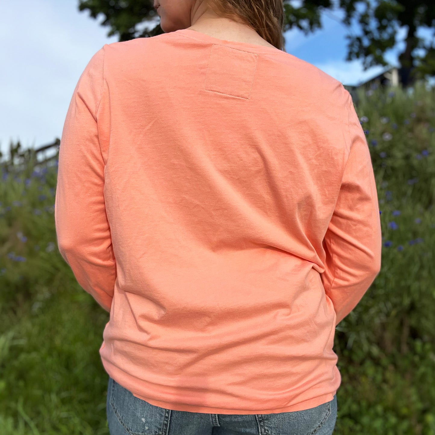 Hope Lives Here | Snow Drops | January Birth Flower | Orange Long Sleeve Shirt | XL