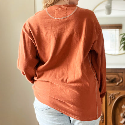 October Birth Flower | Marigold | Orange Long Sleeve | XL