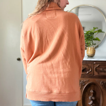 November Birth Flower | Chrysanthemum | Orange Comfy Sweater | Medium