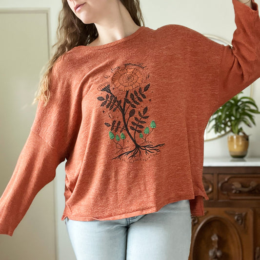 October Birth Flower | Marigold | Orange Raglan Sleeve Shirt | 2X