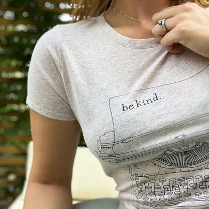 Typewriter | Heather Cream Tee | Medium