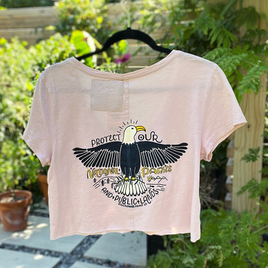 National Parks | Pink Pocket Crop Top | Small