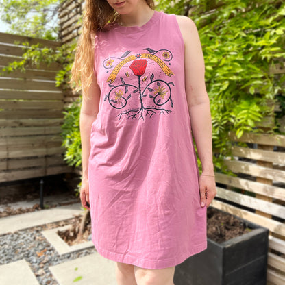 Stronger Together | June Birth Flower | Pink Tank Dress | 2X
