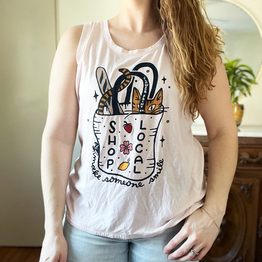 Shop Local | Light Pink Flowy Tank Top | XL
