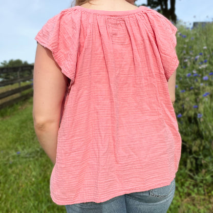 Hope Lives Here | Snow Drops | January Birth Flower | Pink Flowy Top | 2X