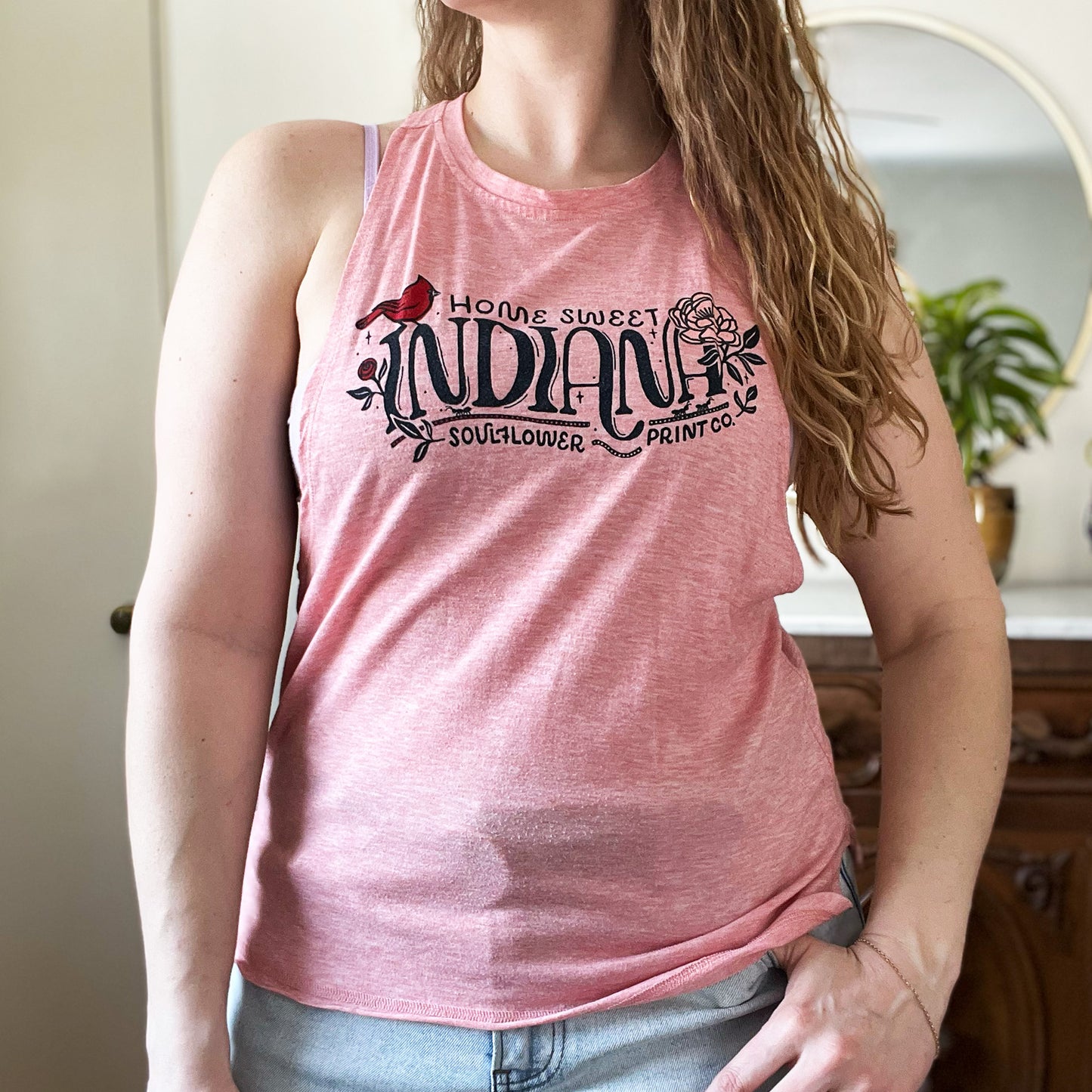Home Sweet Indiana | Pink Tank Top | Small