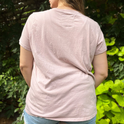 Peace, Love & Berries | Holly | December Birth Flower | Pink Tee | XL