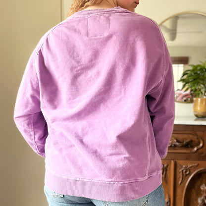 November Birth Flower | Chrysanthemum | Purple Sweatshirt | Large