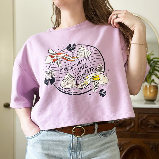 Koi Fish | Nevertheless We Persisted | Light Purple Crop Top | XL