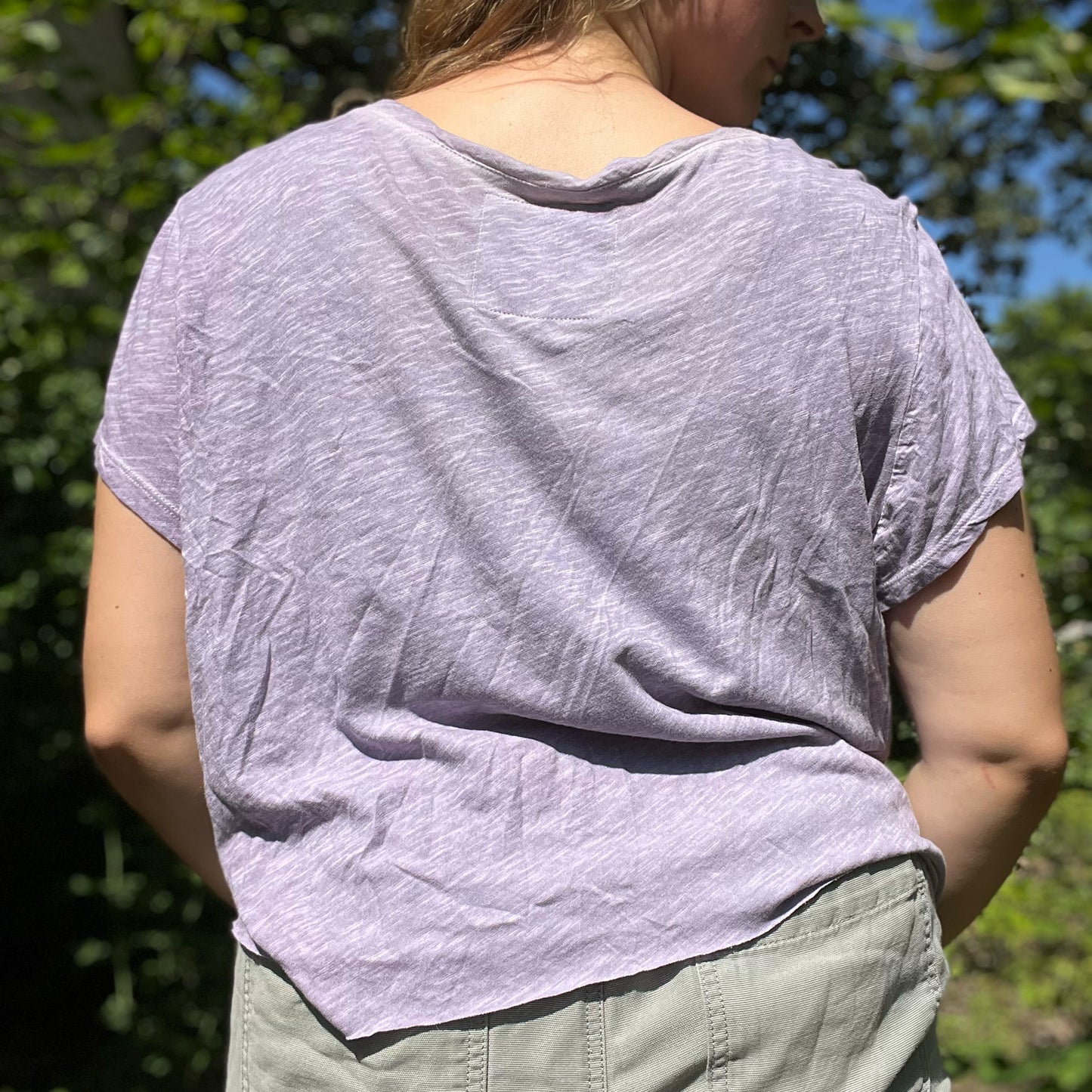 Stay Feral | Opossum | Distressed Heather Purple Crop Top | XL