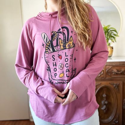 Shop Local | Purple Lightweight Hoodie with Thumbholes | 2X
