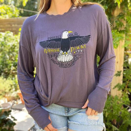 National Parks | Dark Purple Long Sleeve with Thumbholes | Large
