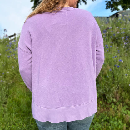 November Birth Flower | Chrysanthemum | Purple Sweatshirt | Large