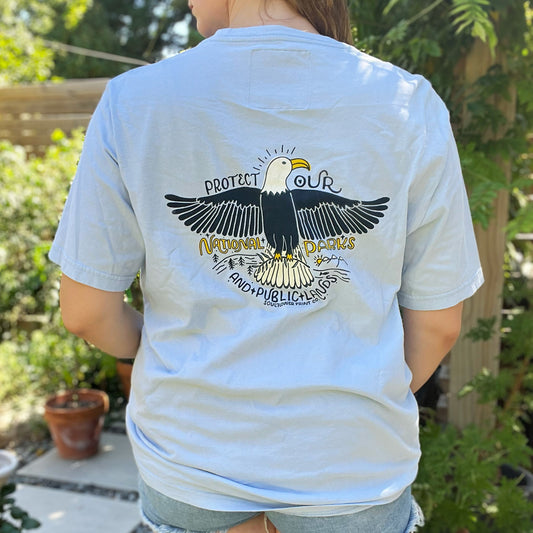 National Parks | Lt. Blue Pocket Tee | XL
