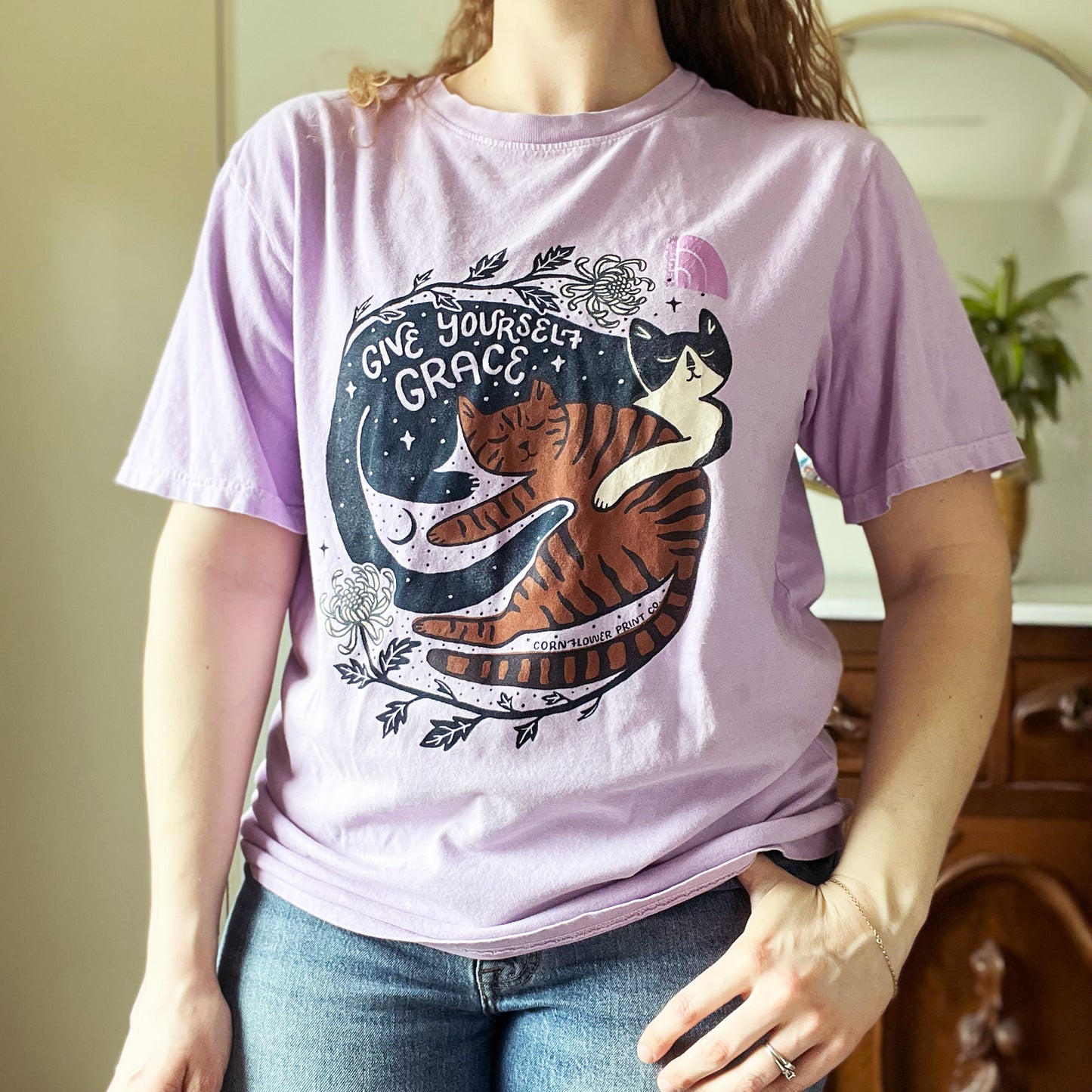 November Birth Flower | Chrysanthemum | Purple Tee | XL