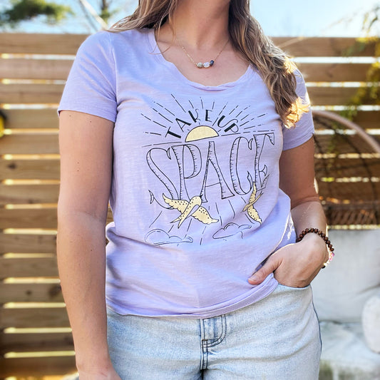 Take Up Space | Light Purple Tee | Medium