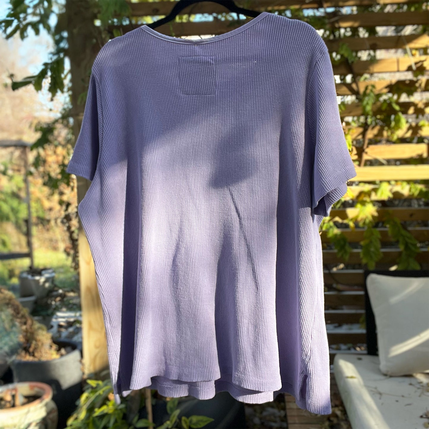 Stay Feral | Opossum | Purple Waffle Knit Tee | 2X