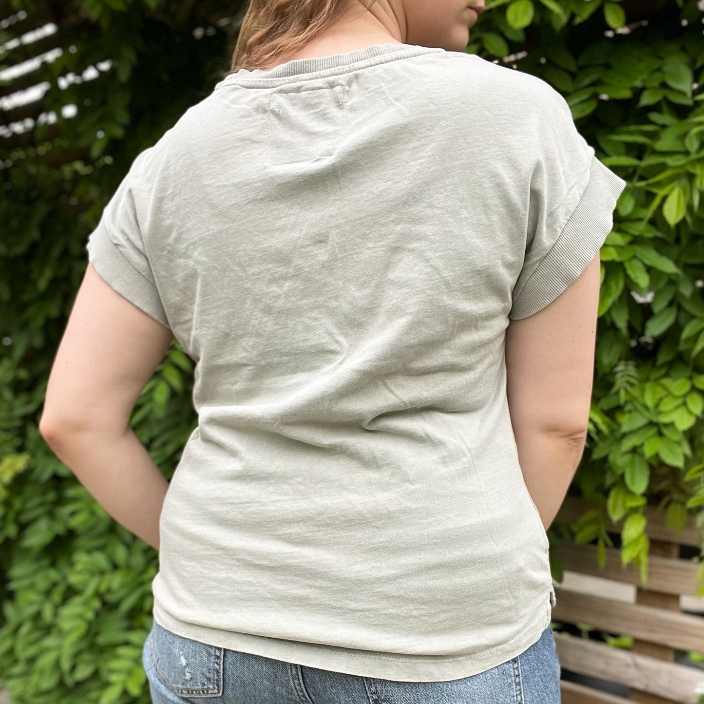 One Day at a Time | July Birth Flower | Light Sage Green Tank Top | Medium
