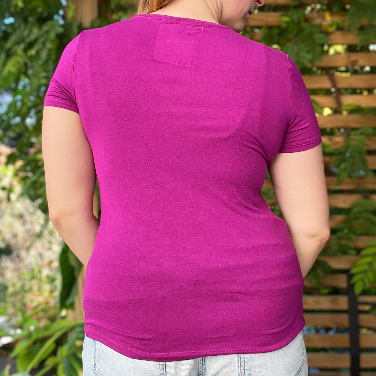 Hope Lives Here | Snowdrops | January Birth Flower | Jewel Tone Pink/Purple Tee | Small