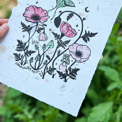 Handmade Paper Poster | Seek Hope