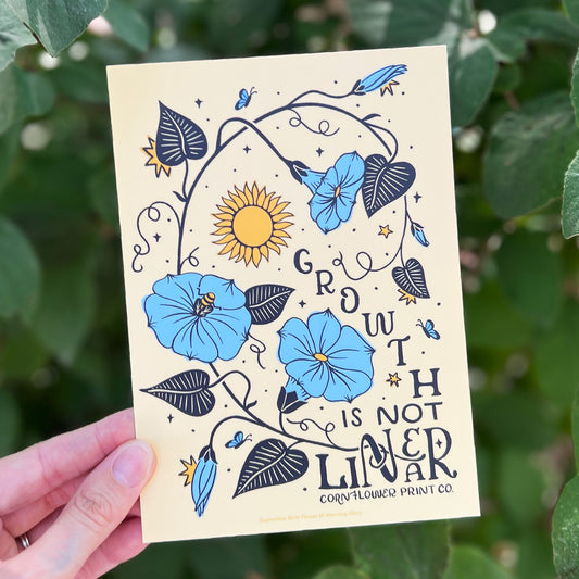 Postcard | September Birth Flower | Morning Glory