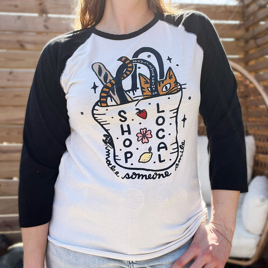 Shop Local | Baseball Tee 3/4 Sleeve | Medium