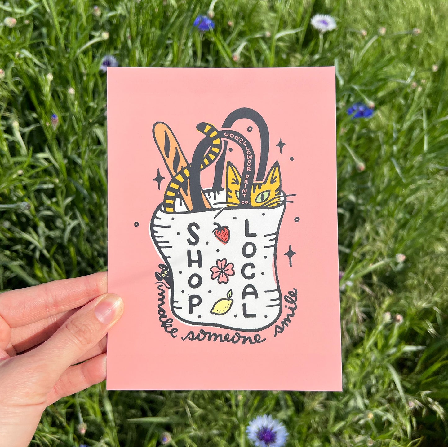 Postcard | Shop Local Tote Bag Cat