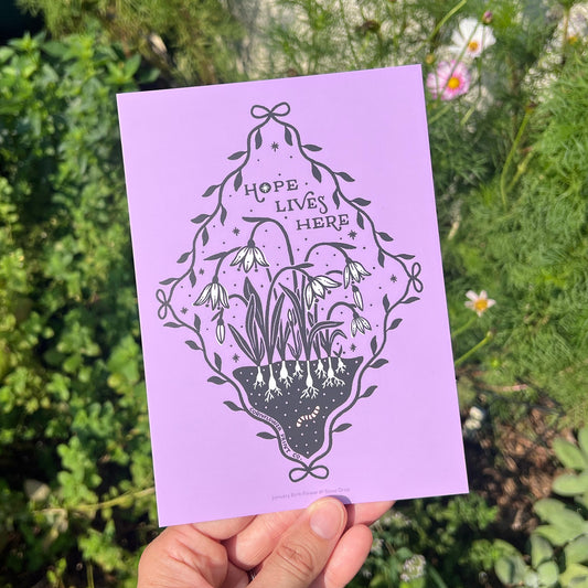 Postcard | January Birth Flower | Snow Drops