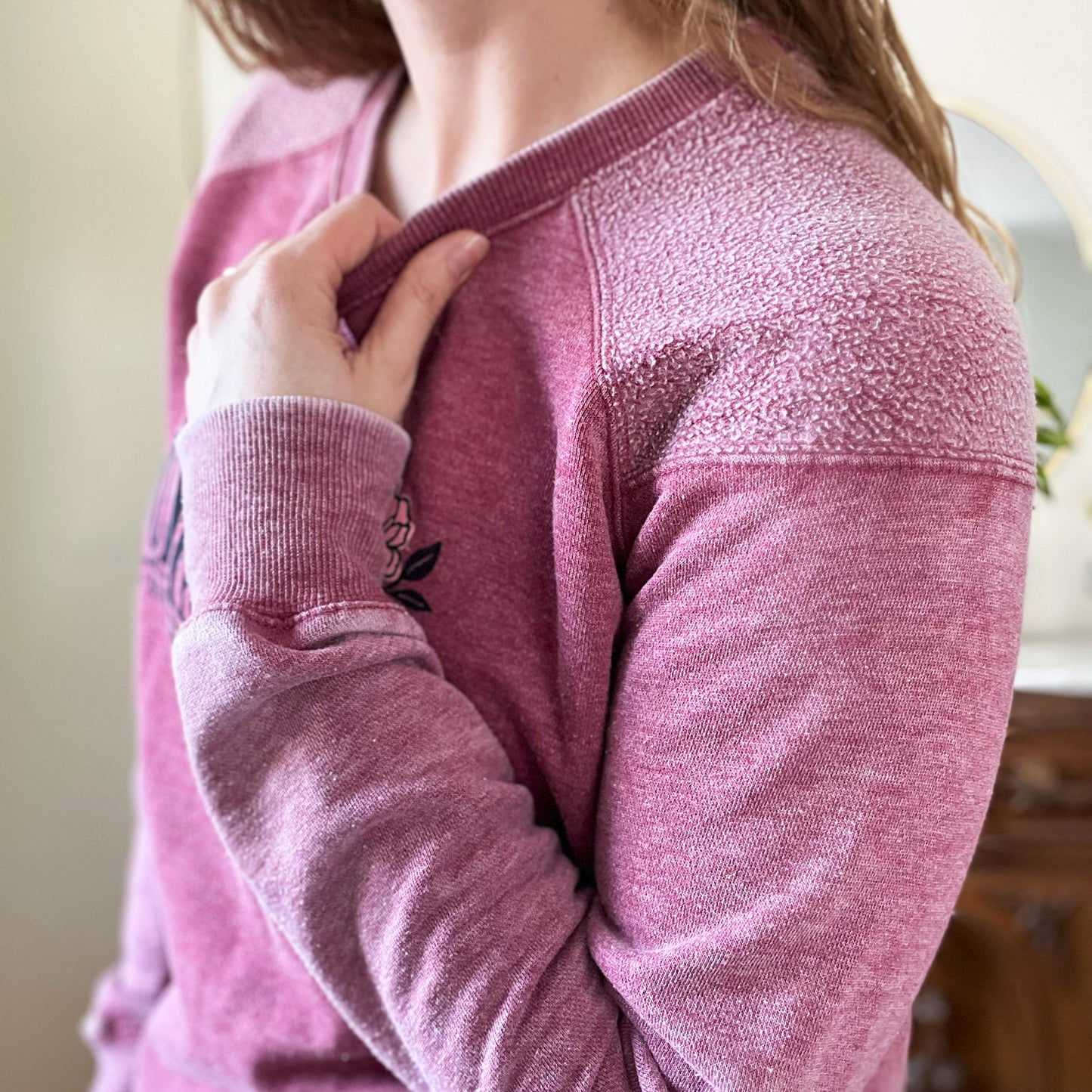 Home Sweet Indiana | Dark Pink Sweatshirt | Large