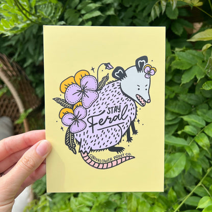 Postcard | Stay Feral Opossom