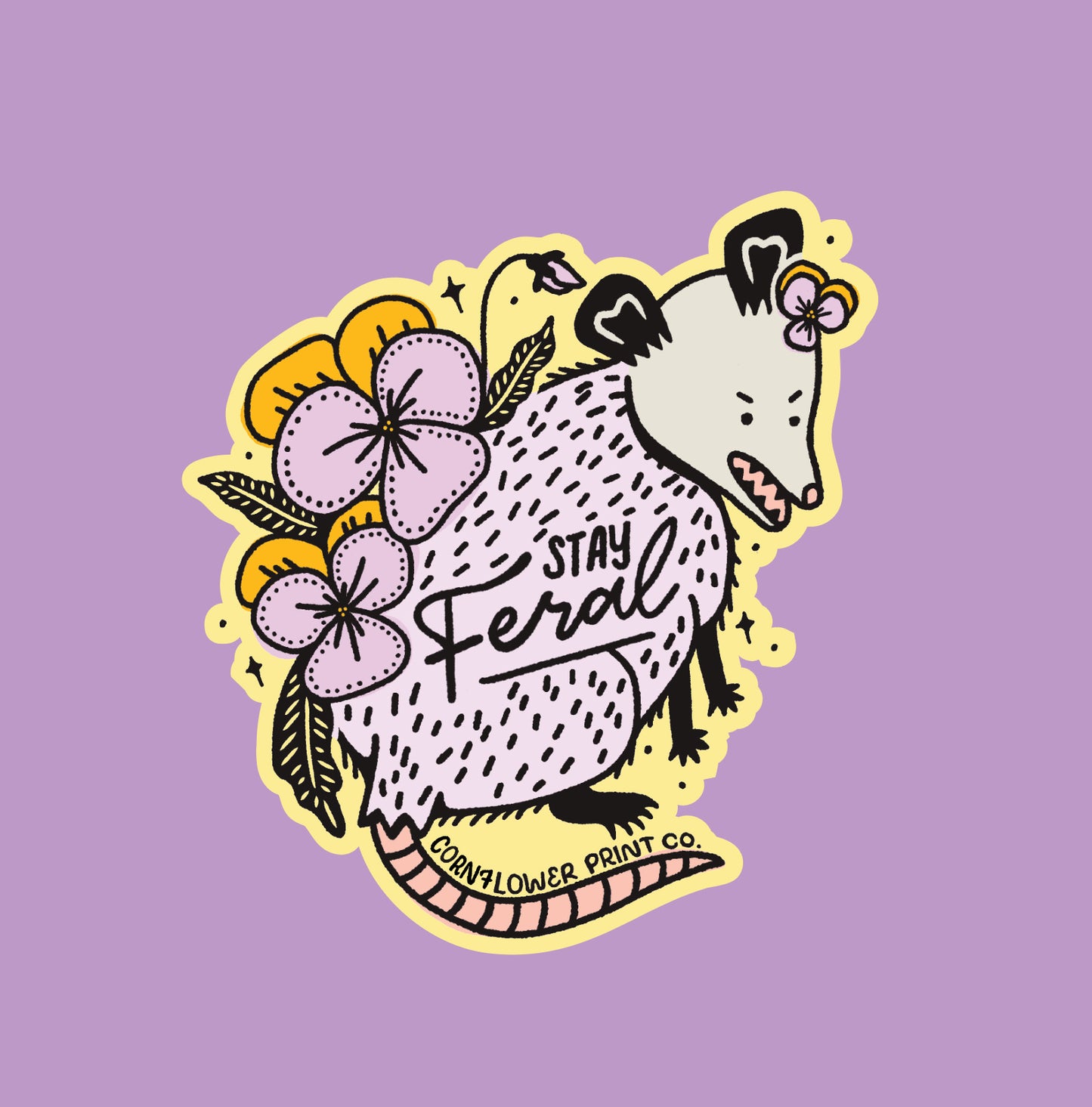 Vinyl Sticker | Stay Feral Opossum