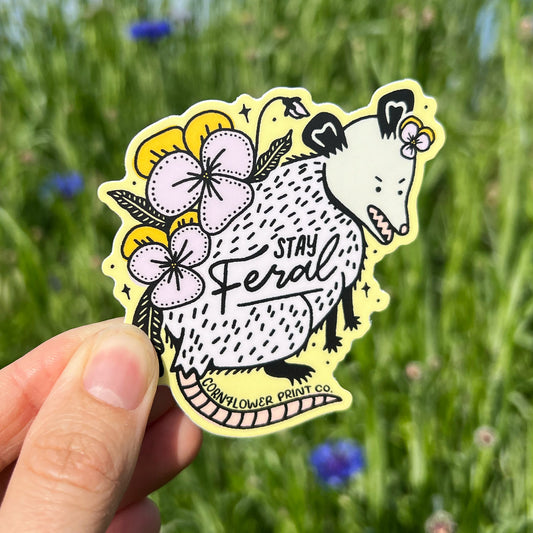 Vinyl Sticker | Stay Feral Opossum