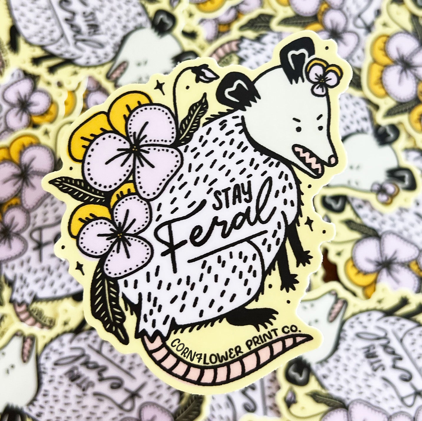 Vinyl Sticker | Stay Feral Opossum