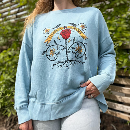 Stronger Together | June Birth Flower | Blue Sweatshirt | 2X