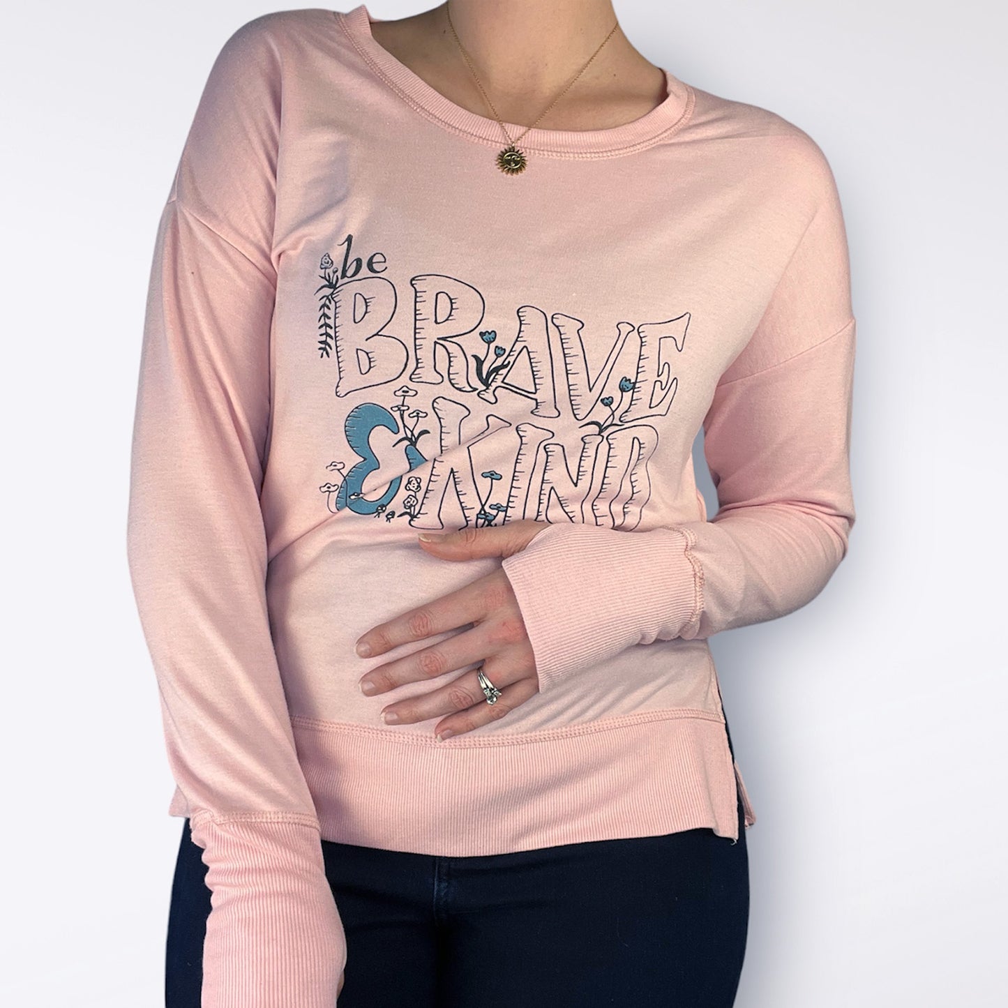 Brave & Kind | Pink Long Sleeve | Small