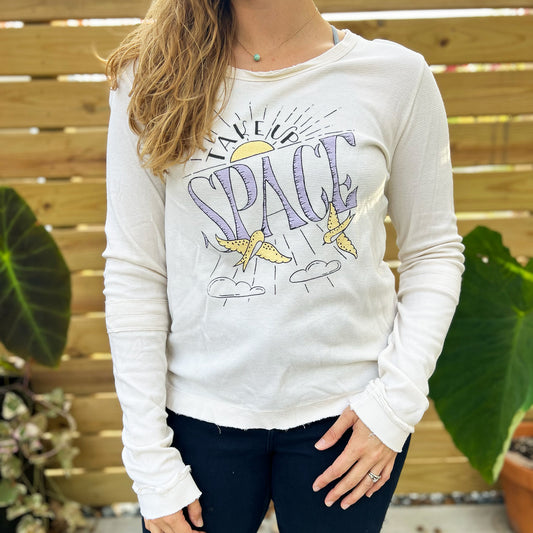 Take Up Space | White Long Sleeve | Medium.