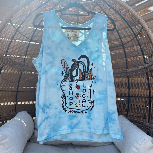 Shop Local | Blue Tiedye Tank Top | 2X