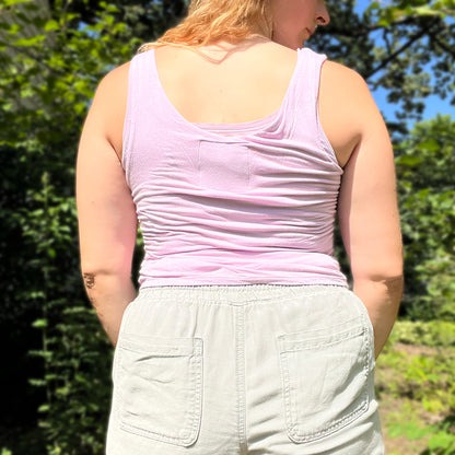 Stay Feral | Opossum | Light Purple Crop Tank Top | Large