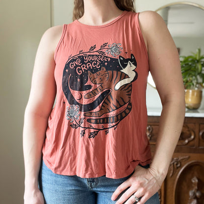 November Birth Flower | Chrysanthemum | Pink Tank Top | Medium