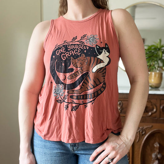 November Birth Flower | Chrysanthemum | Pink Tank Top | Medium