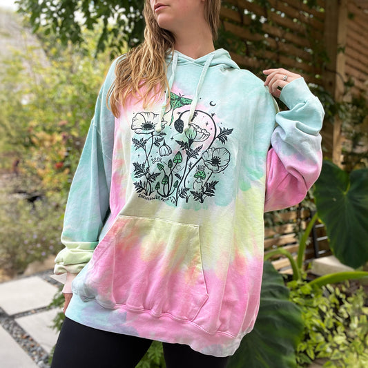 Seek Hope | August Birth Flower | Pastel Tiedye Hoodie Sweatshirt | 3X