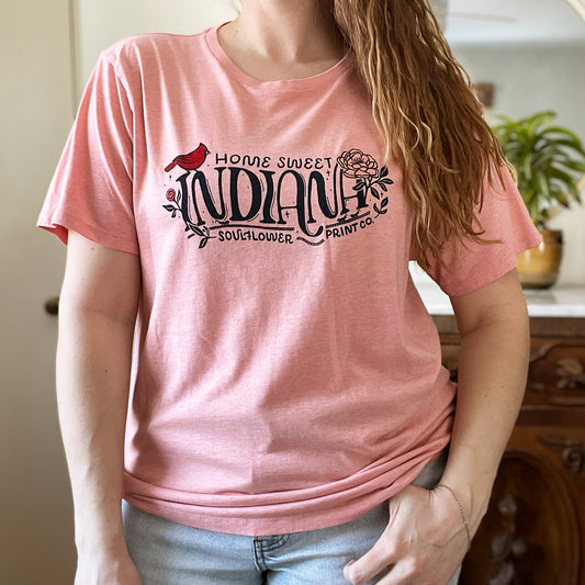 Home Sweet Indiana | Pink Tee | XL