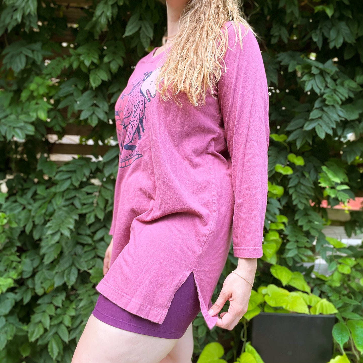 Stay Feral | Opossum | Purple Long Tunic | Large