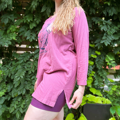 Stay Feral | Opossum | Purple Long Tunic | Large