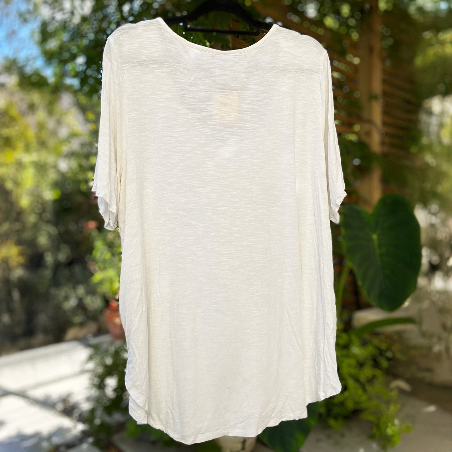 September Birth Flower | Morning Glory | White V-Neck Tee | 2X